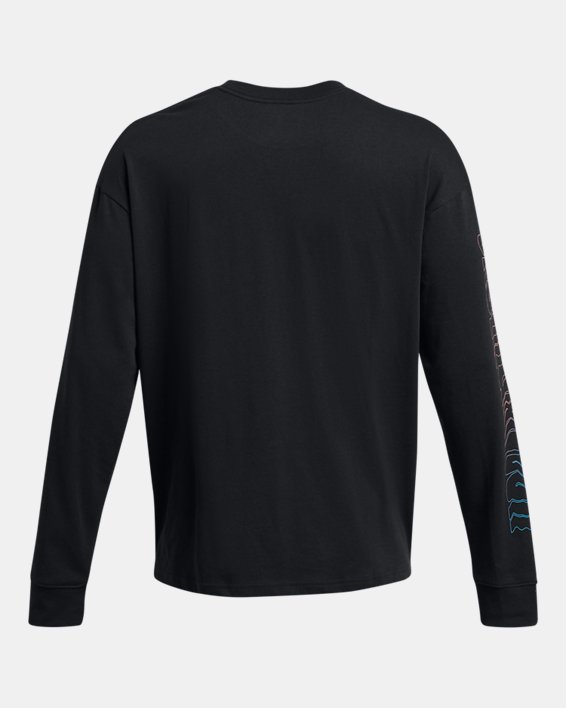 Men's UA Heavyweight Dusk To Dawn Swirl Long Sleeve in Black image number 3